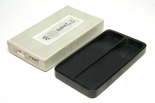 Amabata Horyu Inkstone – Double-Sided Rectangular【和硯　甲州銘石雨畑芳龍硯 四五平 双面硯 角】